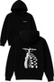Bicycle Design Printed Oversized Black Hooded Sweatshirt