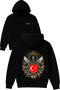 Ottoman Design Printed Oversized Black Hooded Sweatshirt