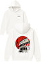 Japanese Roman Design Printed Oversized White Hooded Sweatshirt