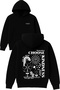 Remember Choose Tasarım Printed Oversized Black Hooded Sweatshirt
