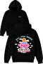 All You Need Design Printed Oversized Black Hooded Sweatshirt