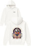 Expect Nothing Design Printed Oversized White Hooded Sweatshirt