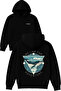 We Live for Design Printed Oversized Black Hooded Sweatshirt