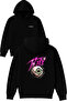 Twenty Design Printed Oversized Black Hooded Sweatshirt