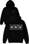 Hero Design Printed Oversized Black Hooded Sweatshirt