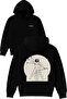 Rockstar Design Printed Oversized Black Hooded Sweatshirt