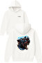 Ghostd Design Printed Oversized White Hooded Sweatshirt