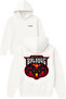 Bull Angry Design Printed Oversized White Hooded Sweatshirt