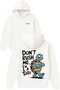 Dont Rush Me Design Printed Oversized White Hooded Sweatshirt