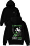 Watchıng Design Printed Oversized Black Hooded Sweatshirt