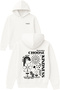 Remember Choose Design Printed Oversized White Hooded Sweatshirt