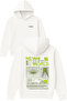New World Design Printed Oversized White Hooded Sweatshirt