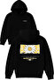 Feel Good Design Printed Oversized Black Hooded Sweatshirt