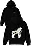 Gorilla Design Printed Oversized Black Hooded Sweatshirt