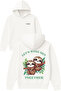 Lets Hang Lazy Design Printed Oversized White Hooded Sweatshirt