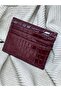 Burgundy Shiny a Quality Leather Women's Card Holder Wallet