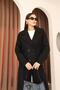 Women's Black New Season Cashmere Oversize Lined Short Cashmere Coat. 57013 - 2