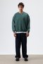 Basic Oversize Yıkamalı Sweatshirt Nefti - 4