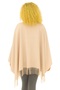 1 Piece Women's Extra Soft Textured Tassel Detailed Winter Scarf Shoulder Shawl in Light Beige, Suitable for Large Sizes - 4