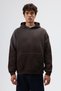 Oversized Embroidery Detailed Hoodie Brown - 3