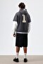 Oversized Sleeve Detailed Hooded Sweatshirt Smoked - 2