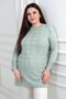 Women's Large Houndstooth Pattern Sleeves Button Detailed Plus Size Tunic Blouse - 2