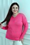 Women's V-Neck Shoulder Stone Print Plus Size Knitwear Blouse