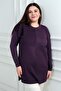 Women's Plus Size Tunic Blouse with Button Detail on the Sleeves - 2