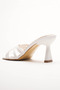 Women's Strappy Design Heeled Slippers Core White Patent Leather - 4