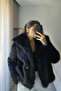 Premium Faux Fur with Soft Texture and Lining (Has a Hidden Pocket and Button) - 5