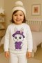 3-Ply Combed Cotton Children's Unisex Dress-Wearing Rabbit Patterned Sweatshirt Ages 3-4-5-6-7-8-9-10-11-12