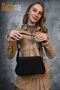 Black Leather Strap Suede Look Women's Shoulder Bag – Stylish Mini Bag - 3