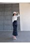 Patterned Long Satin Skirt - Satin Skirt - Patterned Satin Skirt - 3