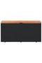 Garden Storage Box Black 110x50x54 cm Poly Rattan Acacia Wood - 2
