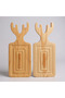Wooden Presentation Tray with Deer Figure – Heat-Resistant Natural Pine Serving Board (31 cm × 12 cm) - 3