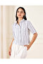Women White Striped Linen Shirt