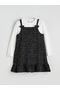 Lcw Kids Black Square Neck Girls' Dress and T-Shirt - 2
