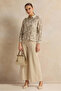 Women Beige Printed Collared Shirt Blouse - 2