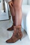 Posh Pointed Toe Kitten Heel Tassel Detailed Women's Boots Bootie - 6