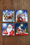 Natural Stone Coaster - Mery Christmast Printed 10X10Cm New Year Christmas Stone Coasters 495