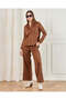 Women Brown Collared Shirt Blouse - 2