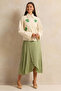 Women Beige Palm Leaf Beaded Shirt - 2