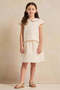 Girls White Polka Dot Jacquard Blouse - 2