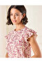 Women Pink Printed Cap Sleeve blouse - 4