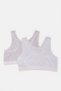 Senior Girls Grey And White Bra Set (2 Piece) - 2
