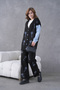 Women's Sleeves Denim Front Beaded Wide Fit Knitwear Cardigan and Pants Bottom-Top Set - 4