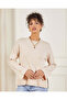 Women Beige Button Detail Sweater