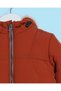 Infant Boys Orange Hooded Jacket With Sherpa Lining - 2