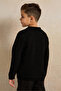 Boys Black Plain Pullover - 3