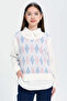 Girls Pink And Blue Argyle Print Pullover